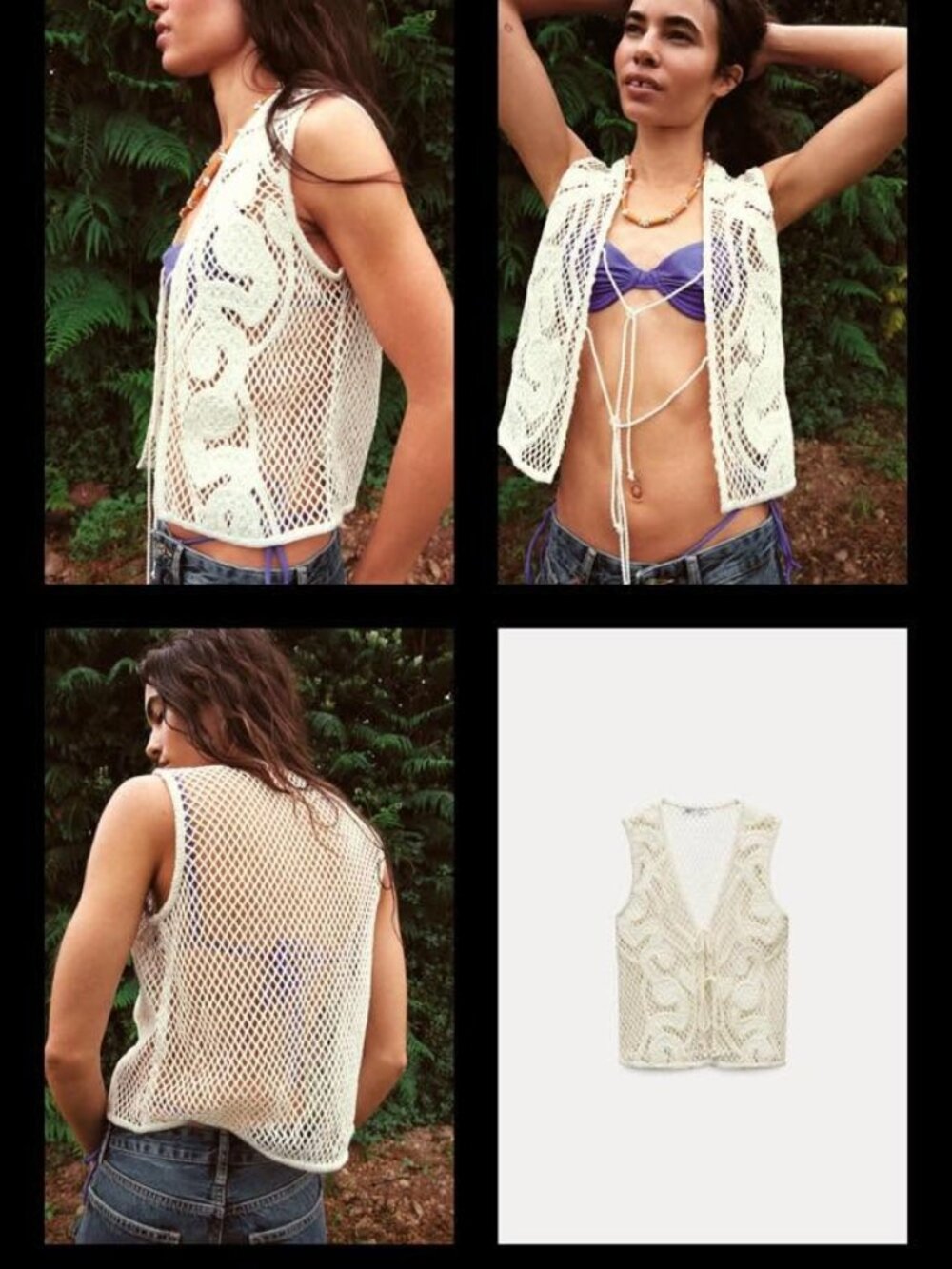 NWT Zara Crochet Lace Vest Top M